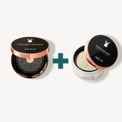 NICH Perfect Duo Set #01 Caviar Cushion + Featherlight Translucent Powder