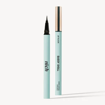 NICH Sassy Doll Long Lasting Eyeliner: Waterproof Matte Black Eyeliner with Thin Felt Tip that is paraben free